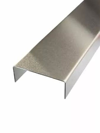 Alu U-Profil glatt natur 1,5mm stark mit einseitiger Schutzfolie